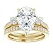 Jeweleryn 10K Solid Yellow Gold Handmade Engagement Rings 1CT-4CT Pear Cut Moissanite Diamond Solitaire Wedding/Bridal Ring Set for Women/Her Propose Ring (Main Stone : 4.00 Carat)