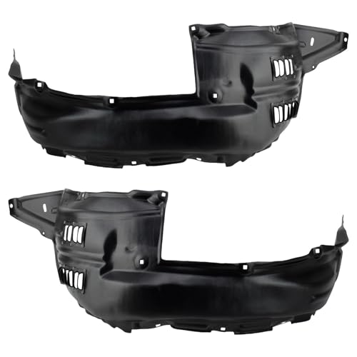 TRQ Front Driver and Passenger Side Inner Fender Liner Set Compatible with 2014-2021 Toyota 4Runner with 17 Inch Wheels