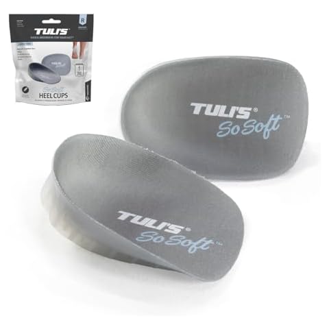Tuli's So Soft Heavy Duty Gel Heel Cups, Relief for Plantar Fasciitis, Heel Pain, and Shock Absorption, Regular Cover