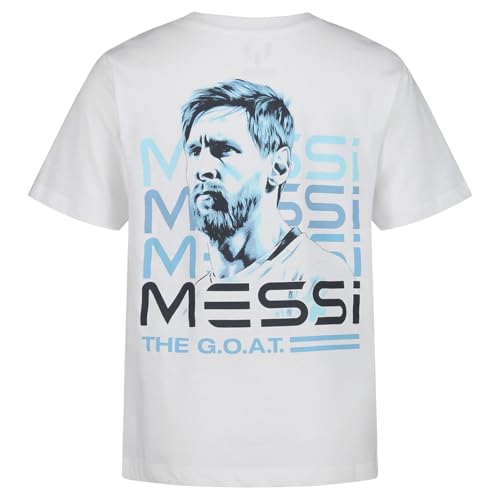 Image of Messi Boys' Lifestyle Short Sleeve T-Shirt, Slim-fit Graphic Tee, Cotton Blend Fabric