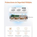 Regletas Enchufes con USB, Protección Sobretensión, 3 Tomas con Interruptor