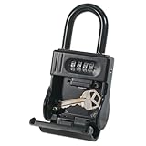 ShurLok SL-100W 4-Dial Dual Combination Lock Box, Durable Combo Lock for Outdoor Storage & Home Improvement, Door Lock & Locker Lock with Side Key Door, ‎1.5 x 2.75 x 6 Inches, Black Finish