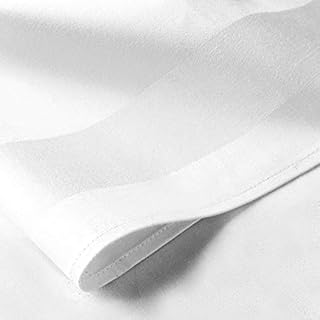 Set of 6 Superior White 100% Cotton Satin Band Napkins | by A & B TRADERS