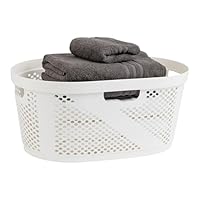 Mind Reader Cesto portabiancheria sottile da 60 litri, colore bianco, 44,8 x 34,9 x 61,3 cm (lunghezza x larghezza x altezza