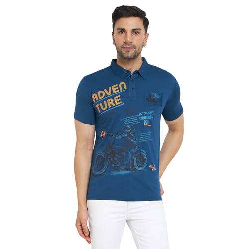 Image of Duke Stardust Men Half Sleeve Cotton T-Shirt (LF7088 Denim XL)