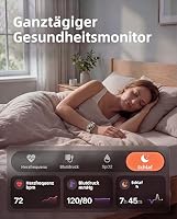 Smartwatch Damen Herren, 1.83" HD Fitnessuhr & Fitness Tracker mit Schrittzähler/Blutdruckmessung/Pulsuhren/Telefonfunktion, Schlaftracker, 120+ Sportmodi, IP68 Wasserdicht Sportuhr für Iphone Android – Ansicht 2