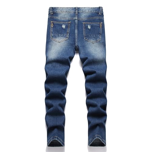 Boy's Ripped Biker Skinny Fit Jeans Comfy Stretch Stylish Moto Denim Jeans Pants2