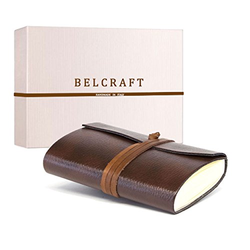 Tivoli Diario Pequeño de Piel reciclada, Modelo Clásico Italiano Hecho a Mano, Incluye Caja Regalo Especial (9x13 cm) Marrón
