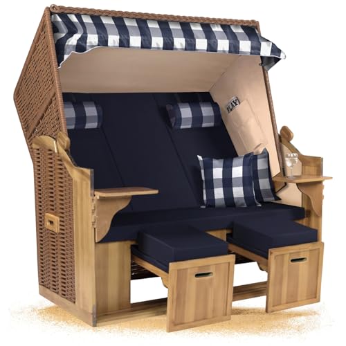 Strandkorb Hanse Ostsee XXL 2,5 Sitzer Volllieger Natur Beige 150cm...