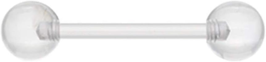 14g Clear Bioflex Uv Tongue Ring Body Jewelry Piercing 14 Gauge 5/8" 7Z ACC Body Jewelry