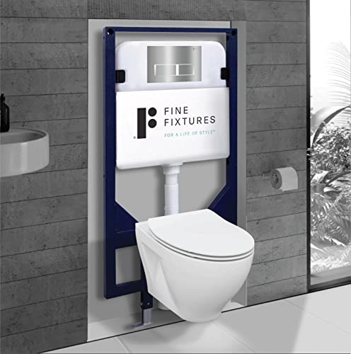 New Arrivals Vogue In-Wall toilet Combo Set - 20 Toilet Bowl With Soft-Close Seat, Tank And Carrier System, Push Buttons Included.