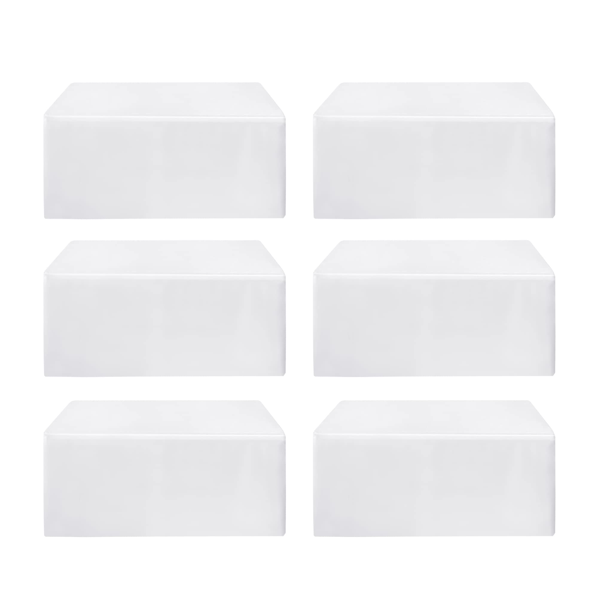 HolidayIdeas Fitted Table Clothes, 6 Pack - 48 x 24 Inch - White Rectangle Tablecloths for 4 Foot Tables, Polyester Fabric Tablecloth for Folding