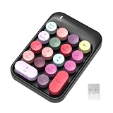 FELICON Wireless Numeric Keypad 18 Keys with 2.4G Mini Portable Silent Number Pad USB Receiver Financial Accounting Keyboard Extensions for Laptop Desktop PC Pro（Black Mix）
