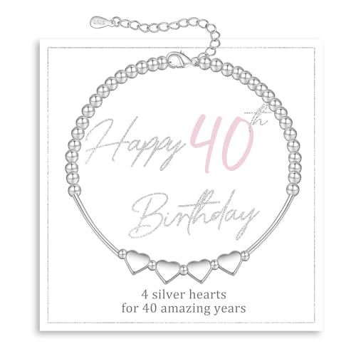 16th 18th 21st 30th 40th 50th 60th 70th 80th Birthday Gifts for Women Silver Bracelets for Women Unique Best Birthday Presents Gifts Ideas with Cards