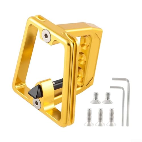 Aluminum Alloy Front Carrier Block Adapter for, 3-Hole Front Shelf Mount, Lightweight for Bike Frame Bracket with for Easy Installation, Blue(Gold)