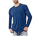 Mens Cotton Pajama Tops Long Sleeve Lounge Wear for Men Fall Spring Base Layer Husband Boyfriend Birthday Clothes Blue