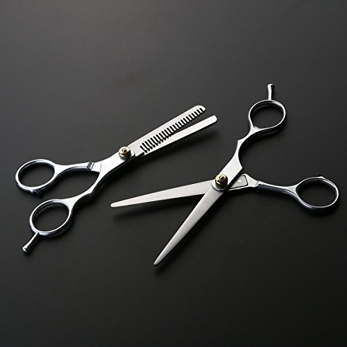 Tesoura profissional de barbeiro Tendycoco, 2 peças, tesouras de salão de beleza e desbaste de cabel