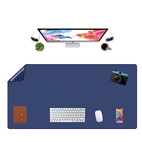 Tapis de souris double face LL-COEUR bleu foncé grand format 120x60 cm pour bureau