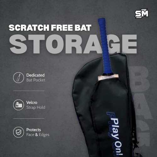 Image of SM Base Duffle Cricket Kit Bag | Cricket Bag | Ripstop Fabric | Integrated Bat Pocket with Velcro Strap | Lockable U-Zip | Rust-Proof Runners | Hard-Wearing | for School and Club Cricketers