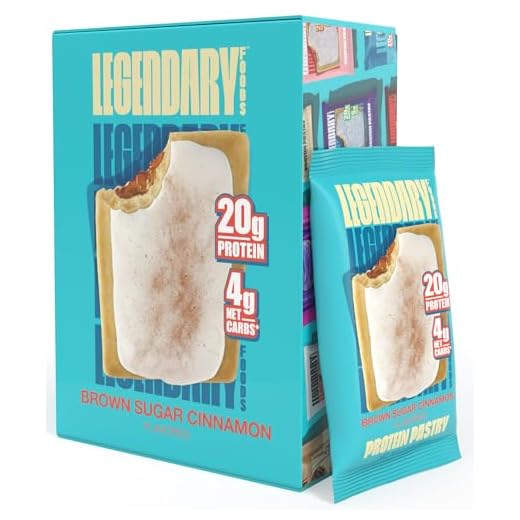Legendary Foods 20 gr Protein Bar Alternative Tasty Pastry | Low Carb gluten free | Keto Friendly | No Sugar Added | High Protein Snacks | On-The-Go Breakfast | Keto Food - Brown Sugar Cinnamon (8-Pack)
