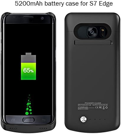P4M® Samsung Galaxy S7 Edge Power Bank External Portable Battery Charger Case Backup Pack Cover (Black)