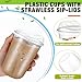 Ziliny 50 Sets Clear Plastic Coffee Cups with Sip Lids, Disposable Plastic PET Crystal Cups for Iced Coffee, Smoothie, Cold Beverage, Drink Shops and Party Catering(Clear,16 oz)