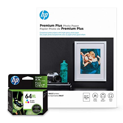 HP 64XL Tri-Color Inks + Premium Plus Photo Paper