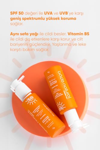 Image of Bade Natural Mineral Sunscreen Milk SPF 50 - Broad Spectrum UVA /UVB Protection for Face & Body with Zinc Oxide, Calendula Oil & Vitamin B5 - 3.38 fl oz