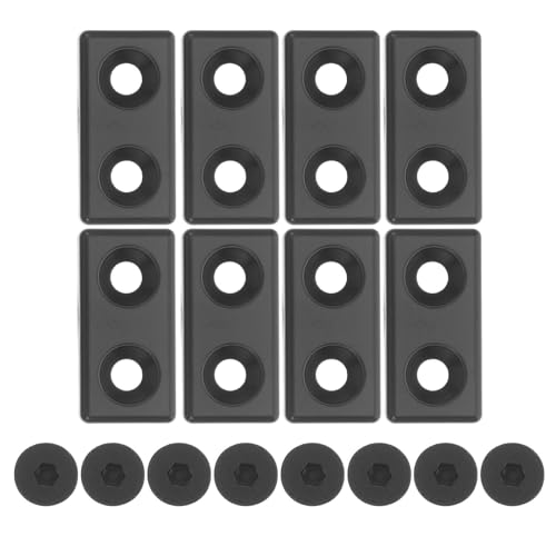 TOBBOMEY 8pcs Aluminum Profile End Caps - Metal Extrusion End Covers with Bolts Replacement for 2040 Slot Standards Industrial Aluminum Profiles