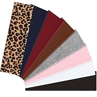 AWUMBUK Stirnband Damen Sport, 8 Pack Haarband Schwarz Haarbänder Damen Herren Antirutsch Stirnbänder Elastisch Headband Unisex Hair Band Sport Yoga Workout Laufen Fitness Gym Haarschmuck