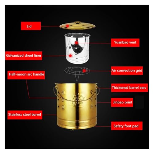 Extra Large Smokeless Stainless Steel Burn Barrel Incinerator with Lid - Durable Garden Fire Bin for Efficient Waste Burning, Outdoor Fire Pit, Backyard Fire Disposal
