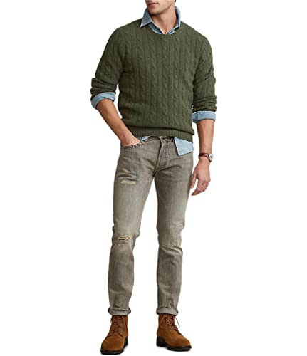 Polo Ralph Lauren Men's Sullivan Slim-Fit Brennan Repaired Faded Jeans (Grey, 34X30) #TOP3