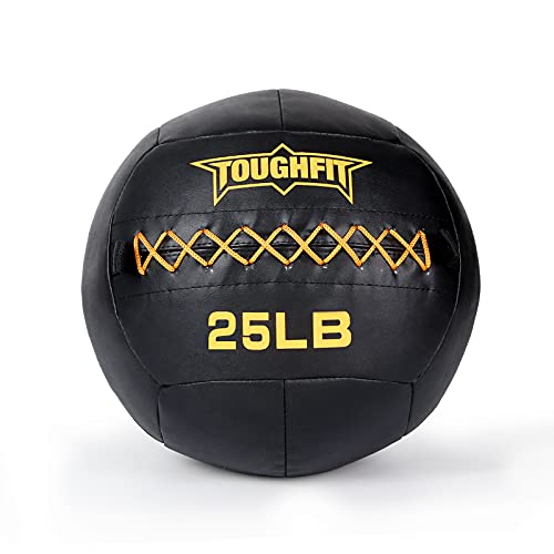 ToughFit Soft Wall Ball - Black Medicine Ball for Cardio Fitness Exercise - Weighted Med Ball for Strength and Conditioning Exercises, Cross Training Lunge, and Partner Toss (25LB)