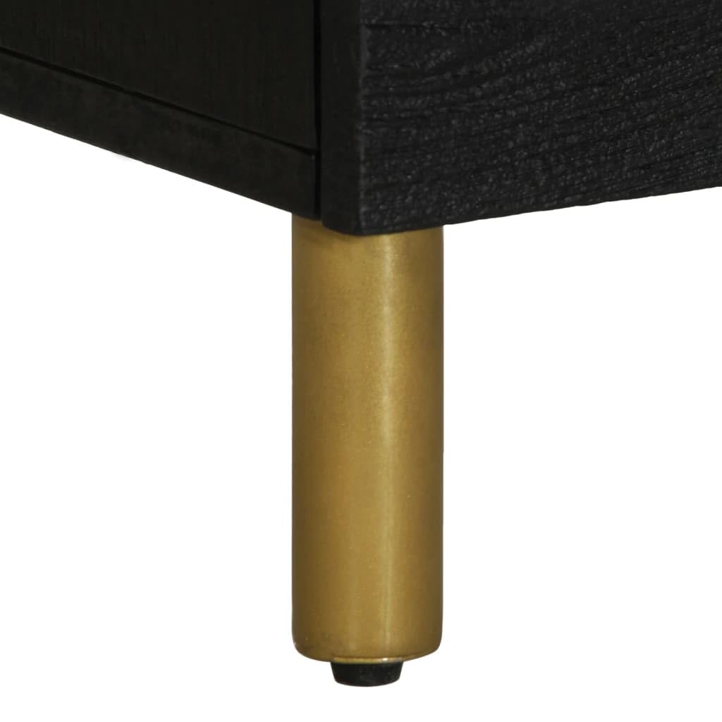Homgoday Mesita de noche, mesita de noche, mesita de noche, mesa auxiliar, mesa auxiliar para cama, dormitorio, salón, color negro, 50 x 33 x 62 cm, madera