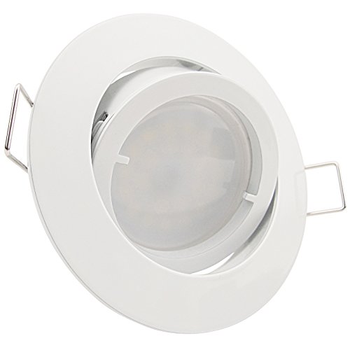 trendlights24 Premio Decken Einbaustrahler Weiß rund für LED & Halogen 12V GU5.3 Niedervolt, ohne Leuchtmittel, Deckenspots schwenkbar 68 mm trendlights24 Premio Decken Einbaustrahler Weiß rund für LED & Halogen 12V GU5.3 Niedervolt, ohne Leuchtmittel, Deckenspots schwenkbar 68 mm