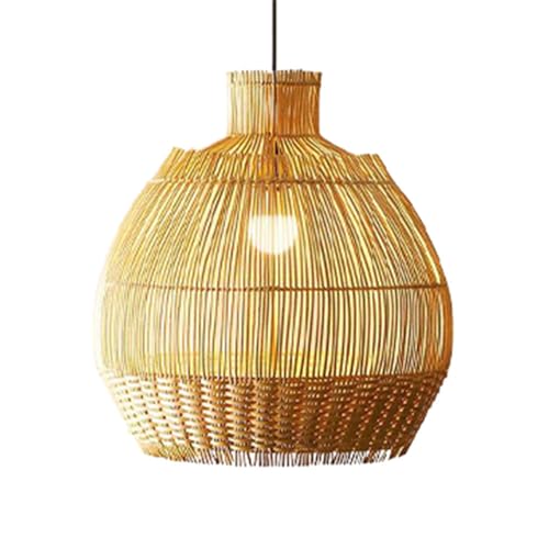 DWXJICF Unique French Style Hanging Ceiling Lamp Breakfast Bar Chandelier Rattan Pendant Light 1-Pack Rustic Ceiling Mounted Light with Basket Shade for Dining Room Foyer Hallway Entryway -  D-JKD69