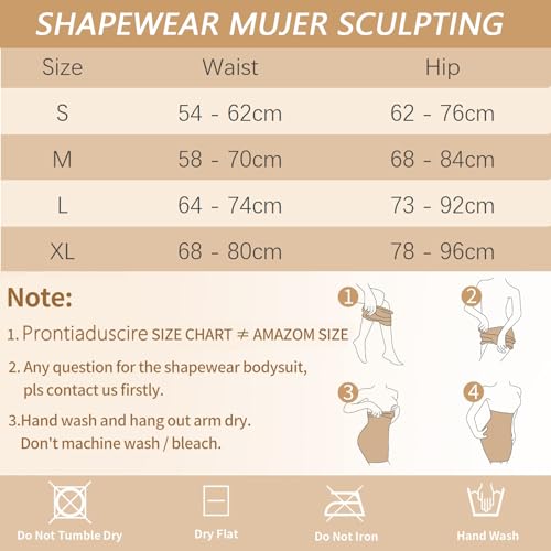 Prontiaduscire Shapewear Rock für Damen, hohe Taille, unsichtbar, Bauchweggürtel, schlankmachend, Beige, 50