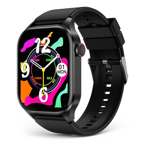 Smart Watch for Men Women, Infrared True Blood Oxygen Monitor, 2.04-inch AMOLED Display, Heart Rate Blood Pressure Sleep Monitor, IP68 Waterproof Fitness Tracker, Compatible with Android and