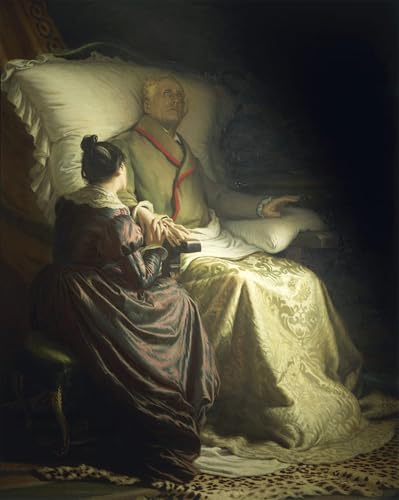 Art tableau Mourir Goethe par Angelo Morbelli impression sur toile 60x90cm