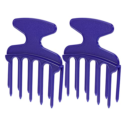 Lurrose 2Pcs Afro Comb Afro Pick Double Fist Pick Hair Pick Comb Detangle Wig Braid Hair Styling Comb Wide- Tooth Rib Comb For Women And Men Hair Styling Blue #TOP5