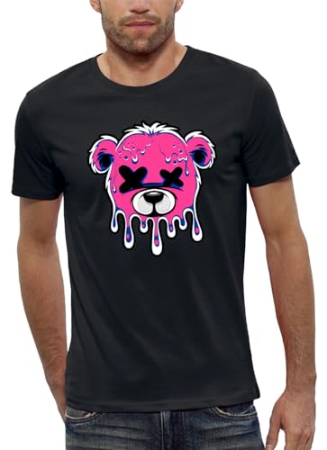 T-Shirt Nounours Rose à Tête d'ourson Fluo Homme Contre le Style Terne