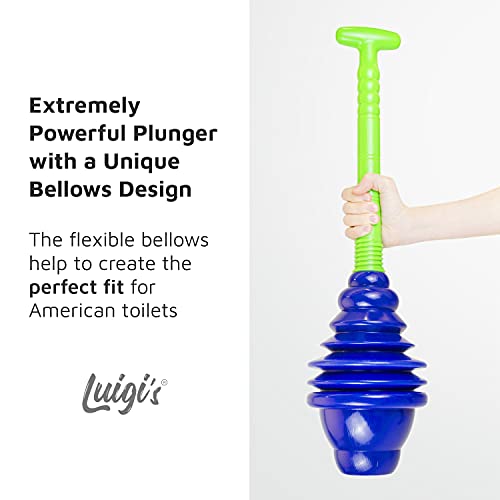 Luigi's Toilet Plunger: Powerful Toilet Unblocker To Fit All Toilets, Clears And Unblocks With A Powerful Bellows Action (2020 Heavy Duty Version) #TOP1