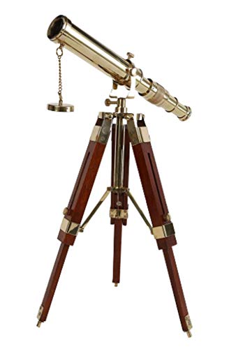 Vintage Brass Nautical Telescope with Table Tripod Stand Desktop Telescope for Home Decor Rustic Vintage Home Decor Gifts