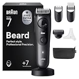 Braun Barttrimmer Series 7, Kabelloser Bartschneider Herren, BT7525, Grau
