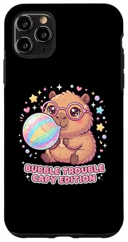 Capybara Blowing Bubble Chewing Gum Bubble Trouble, Capybara �X�}�z�P�[�X iPhone 11 Pro Max �p