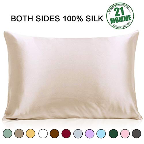Ravmix 100% Pure Natural Mulberry Silk Pillowcase Standard Size for Hair and Skin