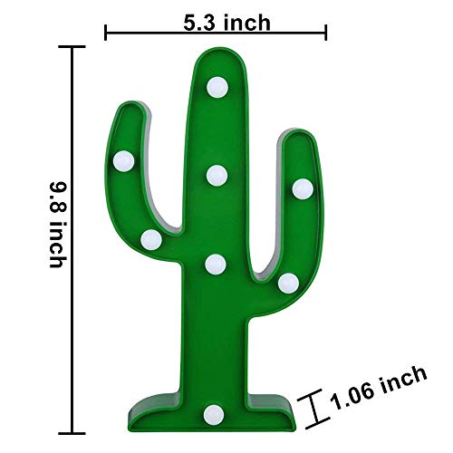 Qiaofei Led Cactus Light, Cute Cactus Night Table Lamp For Kids' Room Bedroom Party Garden Home Decorations (Green) #TOP7