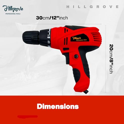 Image of Hillgrove HGCM1183M2 400W Self Screwdriver Electrical Small Power Drill Machine for Home Use 750-RPM with 9Pcs All Type Drill Bits, Adjustable Reverse Rotation and Variable Speed Pistol Grip