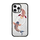 CASETiFY インパクト MagSafe対応 iPhone 16 Pro Max ケース [スリム / 2.5mの落下試験をクリア (MIL規格4倍相当) / ワイヤレス充電およびMagsafe対応] - koi fish Japanese tattoo style transparent pattern - クリア ブラック