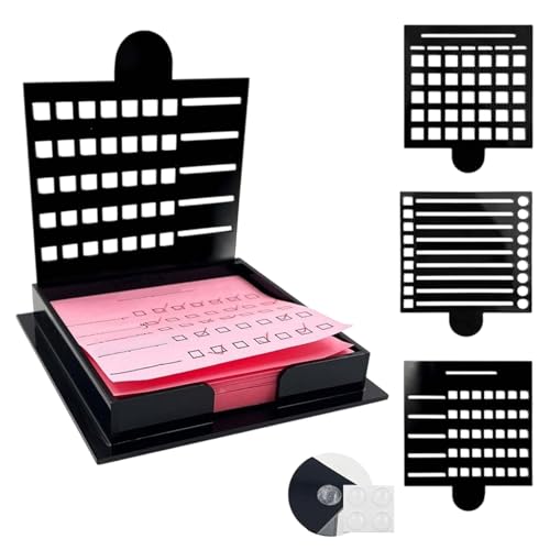 Soporte para notas adhesivas para escritorio, soporte para notas, organizador de escritorio portátil resistente y reutilizable con 5 plantillas para carpetas de notas de papel para profesores